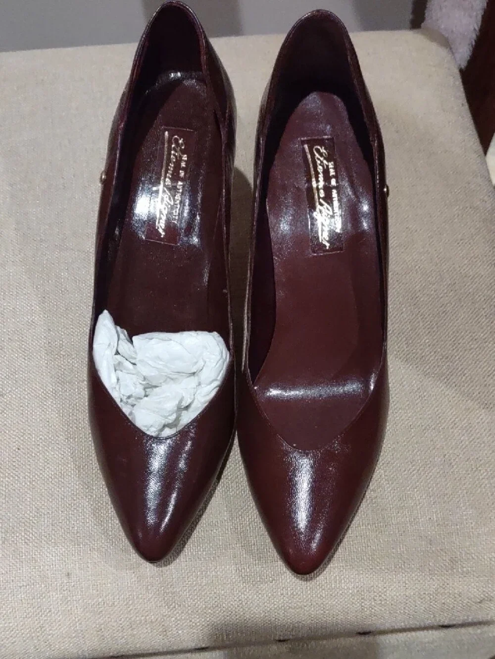 Etienne Aigner Dark Brown Leather Pointed-Toe Heels 9N